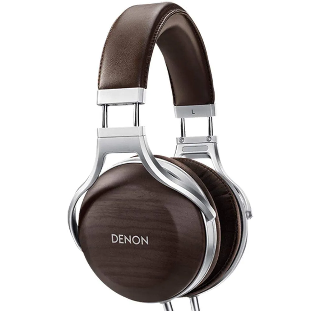 Denon AH-D5200 Over-Ear Headphones Renewed with Zebrawood Earcups and 7N-Purity Copper Cable