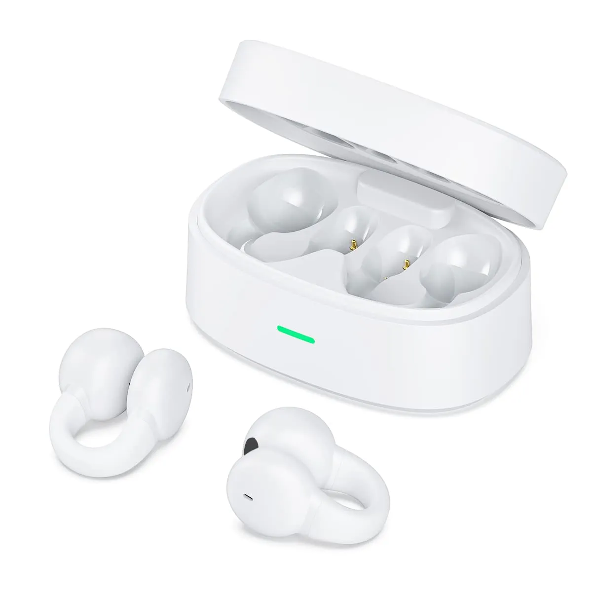 Ear-Clip Bone Conduction Earbuds Bluetooth 5.3 - Waterproof, Noise Cancelling, Long Battery Life