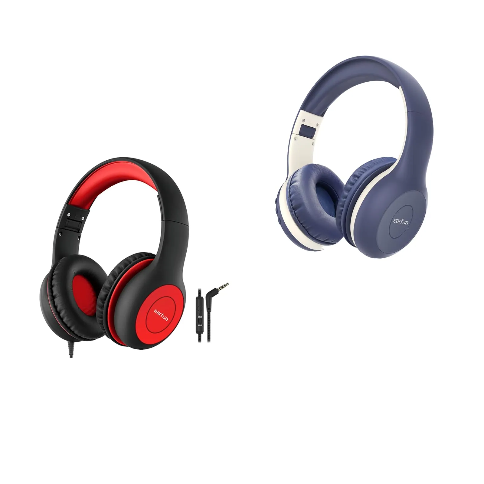 EarFun Kids Headphones Wired with Microphone, 85/94dB Volume Limit, 40H Playtime & Bluetooth