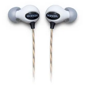 Earjax Lyrics Earbuds - Noise-isolating In-ear Headphones with Travel Case, White/Black