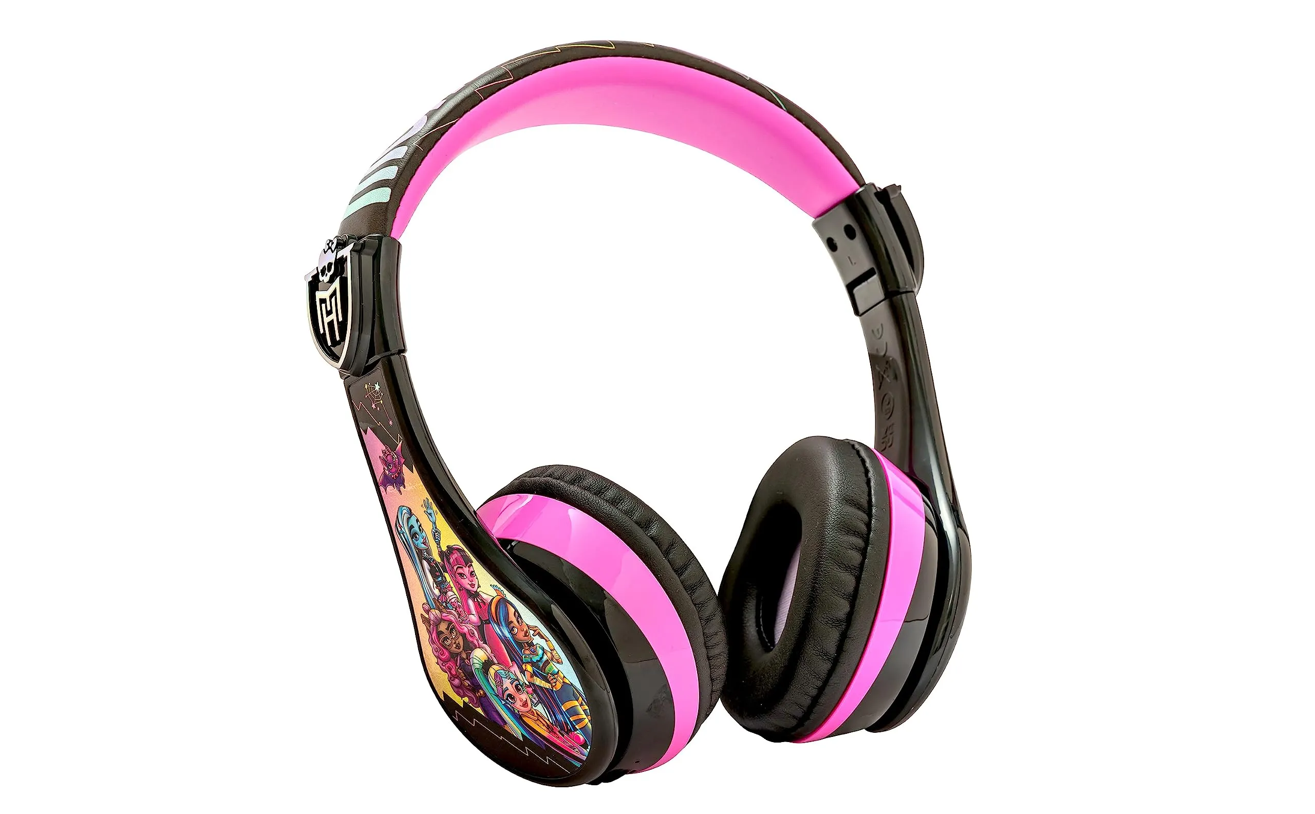 eKids Monster High Bluetooth Headphones for Kids, Wireless Microphone, Foldable, 37Hr Playtime