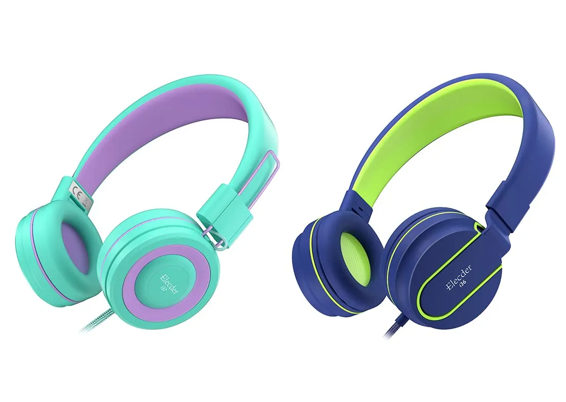 ELECDER Kids Headphones Bundle - Foldable, Adjustable On-Ear Headphones for Children & Teens