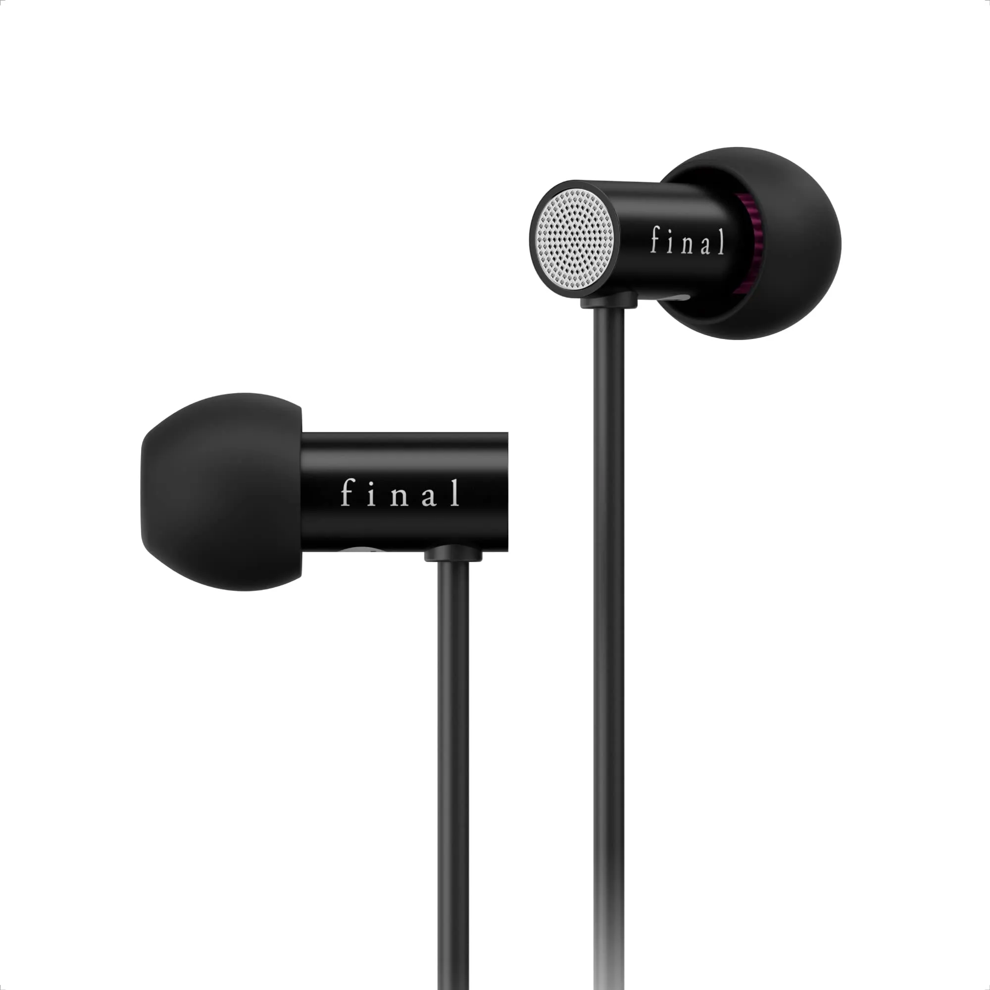 Final E2000 in-Ear Headphones - Hi-Fi Sound, Hires Certified, Aluminum Matte Black, Wired