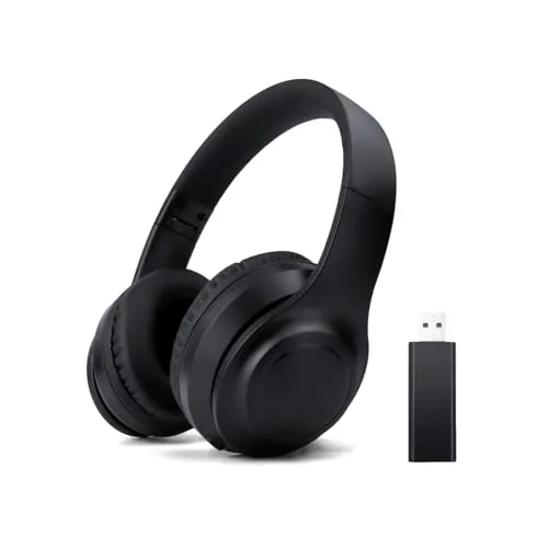 Foldable Wireless TV Headphones with Active Noise Cancelling, Bluetooth 5.3, High Fidelity Audio