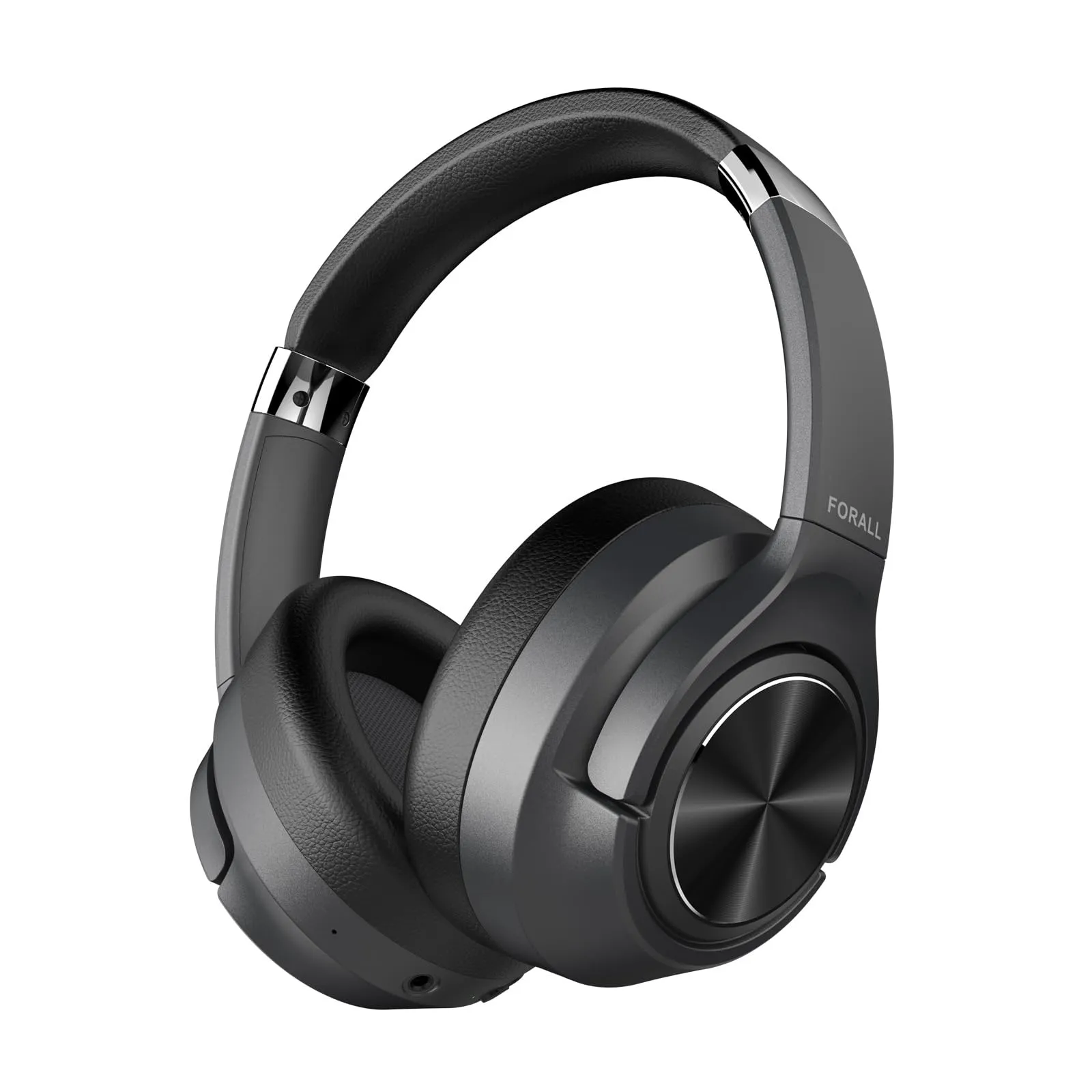 FORALL Hybrid Active Noise Cancelling Headphones, Wireless Bluetooth, 60H Playtime, Black, U35