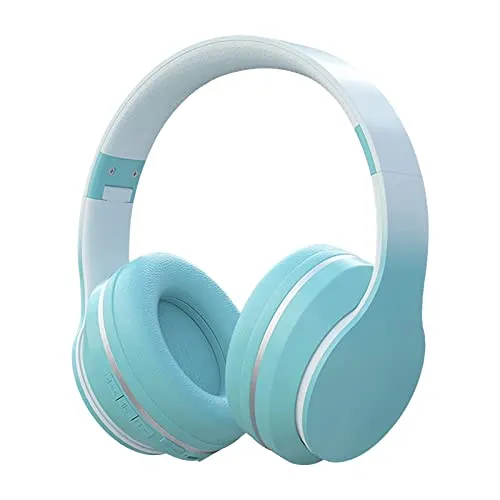 FRAKYEN Bluetooth Headphones Over Ear, Noise Cancelling, Long Playtime, Light Blue, Foldable