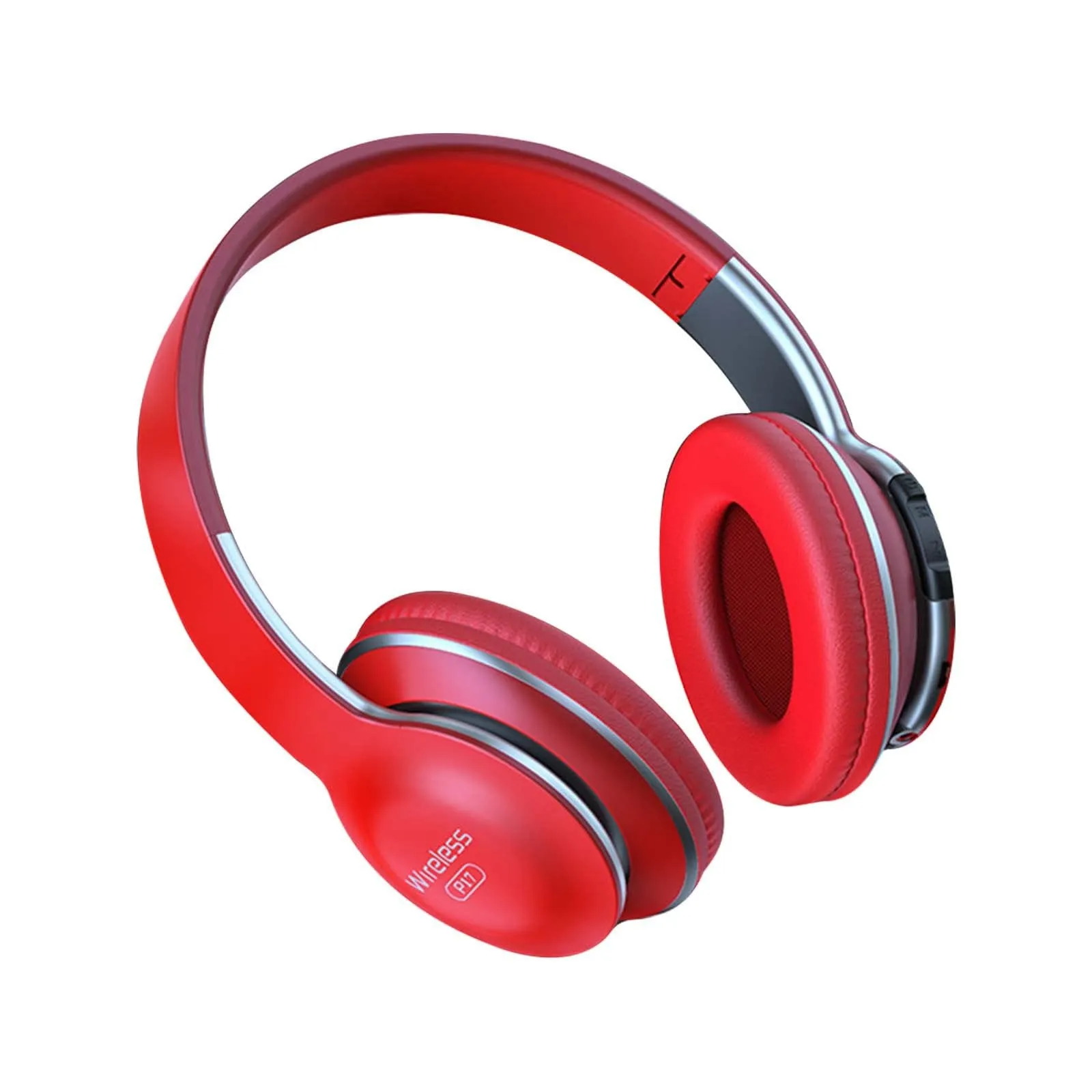 FRAKYEN Bluetooth Noise Cancelling Headphones Over Ear, Foldable, HiFi Stereo Sound, Red