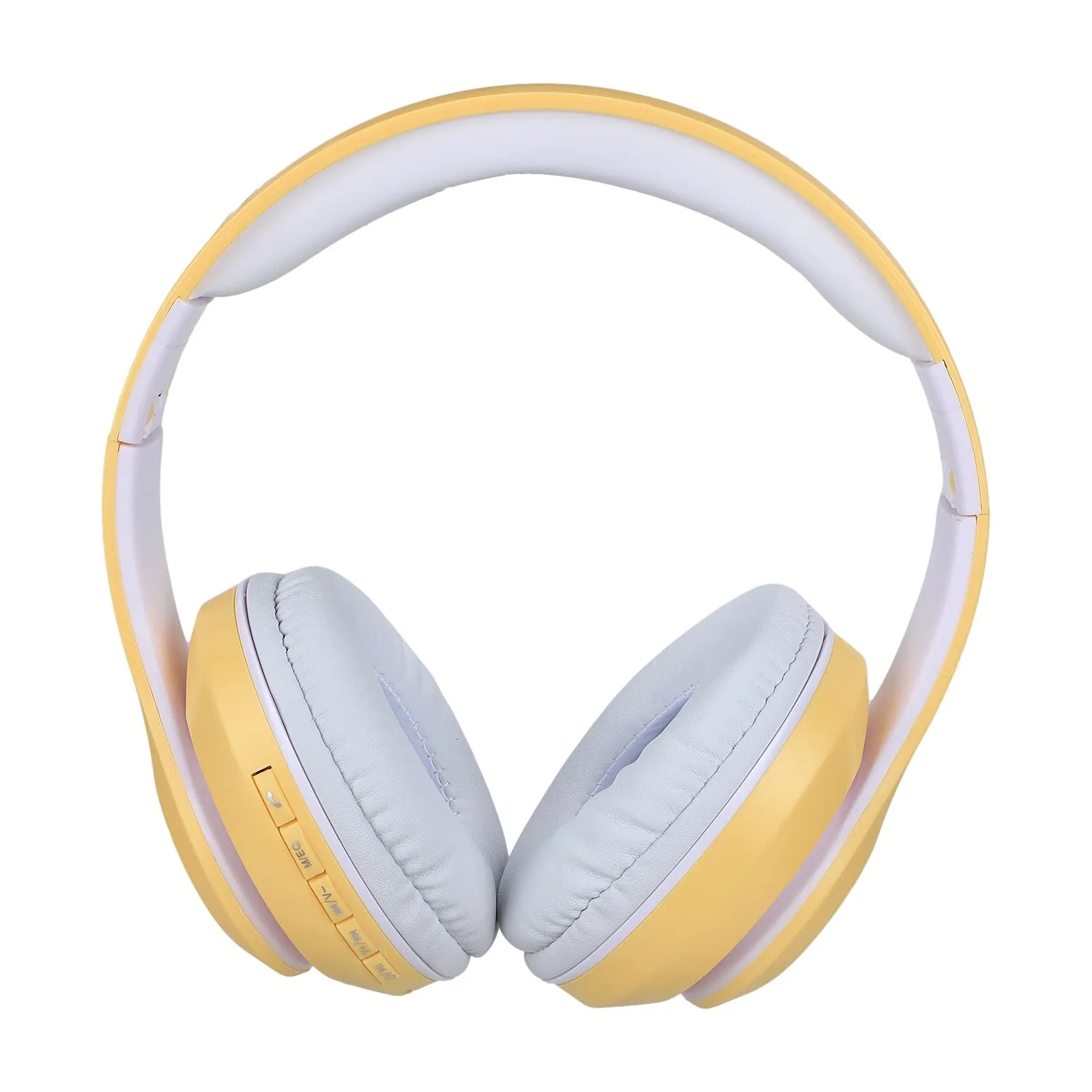 FRAKYEN Wireless Over Ear Headphones 5.0, Noise Cancelling, Microphone, Foldable, Yellow