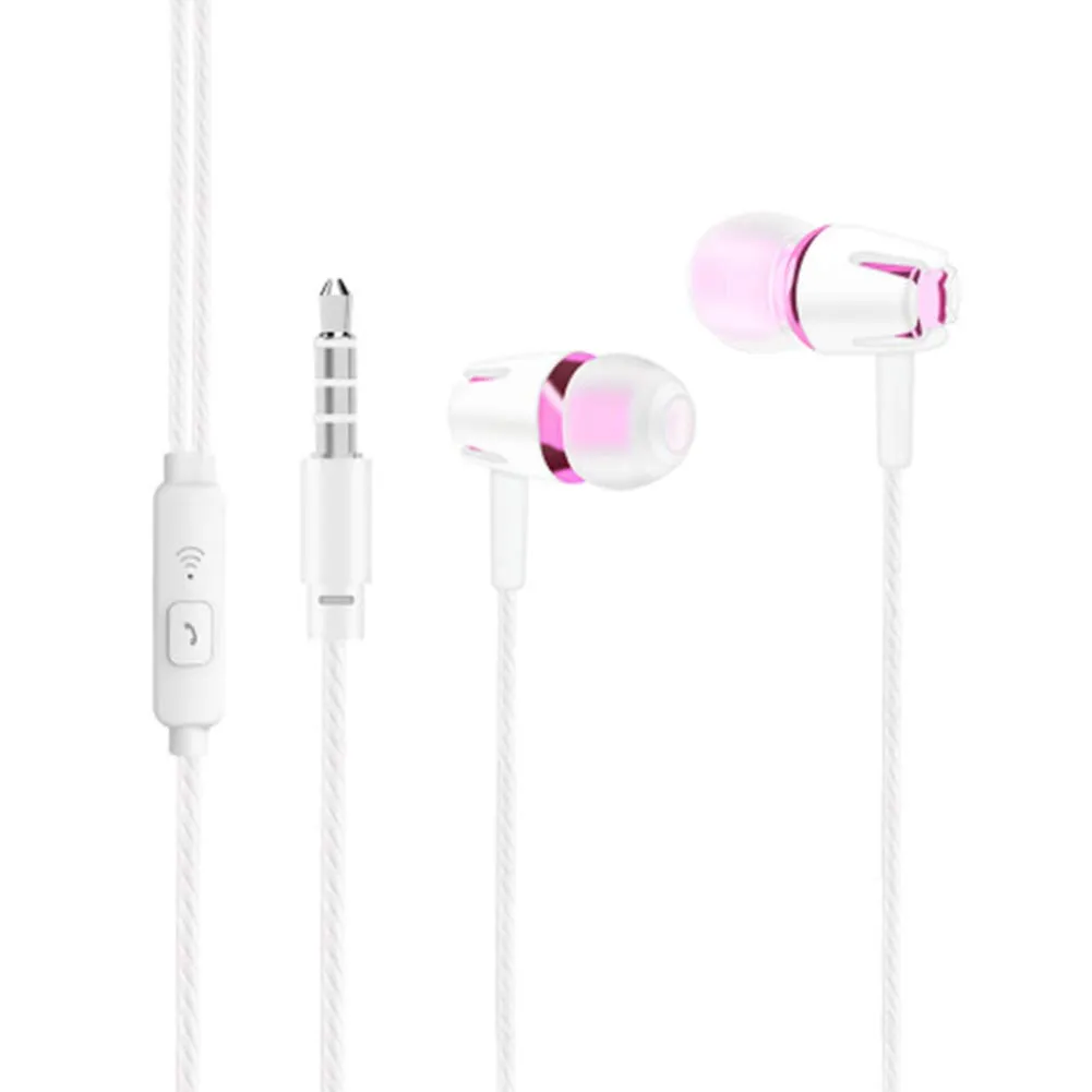 Gilroy Rose Gold Earbuds with Microphone, 3.5mm Universal Wired Heavy Bass Earphones