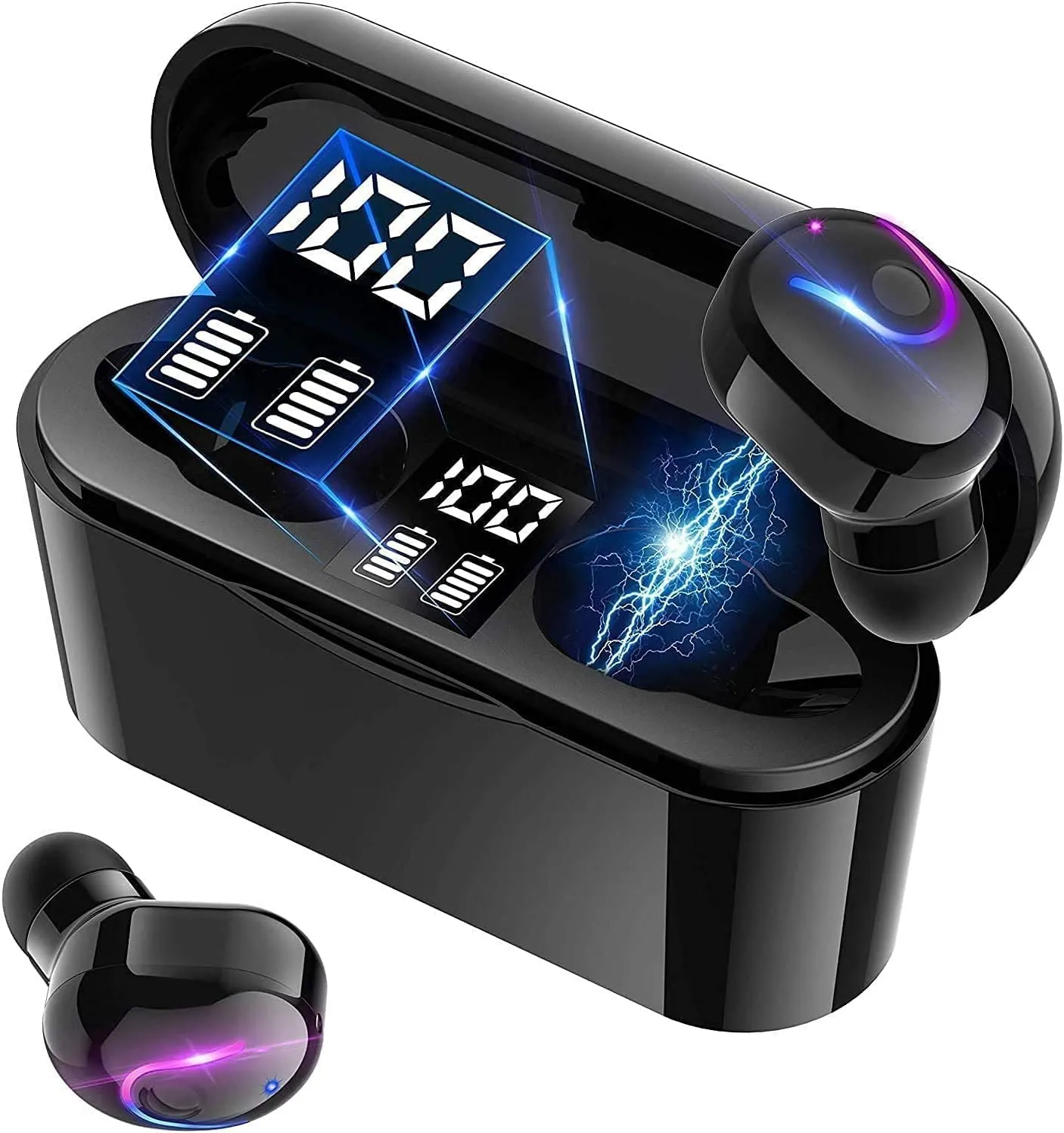 GPEESTRAC True Wireless Earbuds, Bluetooth 5.0, IPX5 Waterproof, Hi-Fi Stereo Sound, Built-in Mic