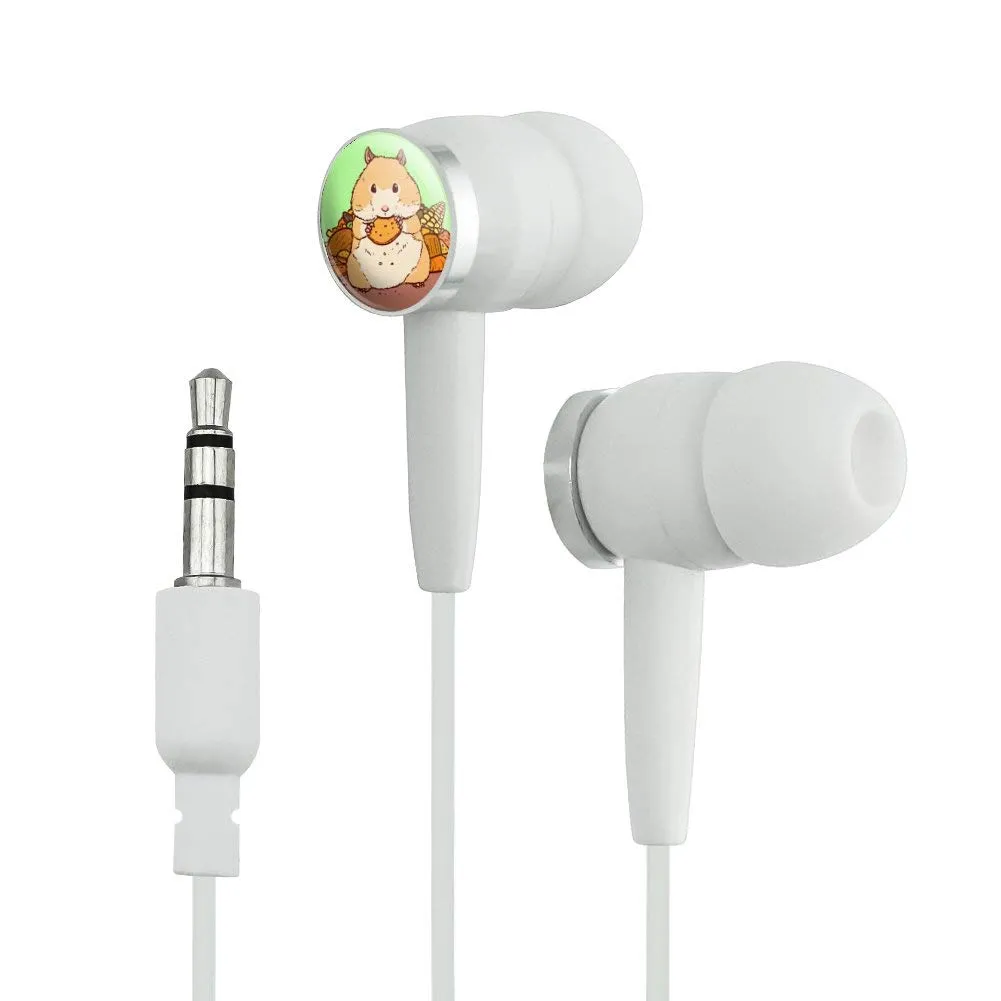 GRAPHICS & MORE Hamster Eating Stash Novelty In-Ear Earbud Headphones, Ergonomic Design