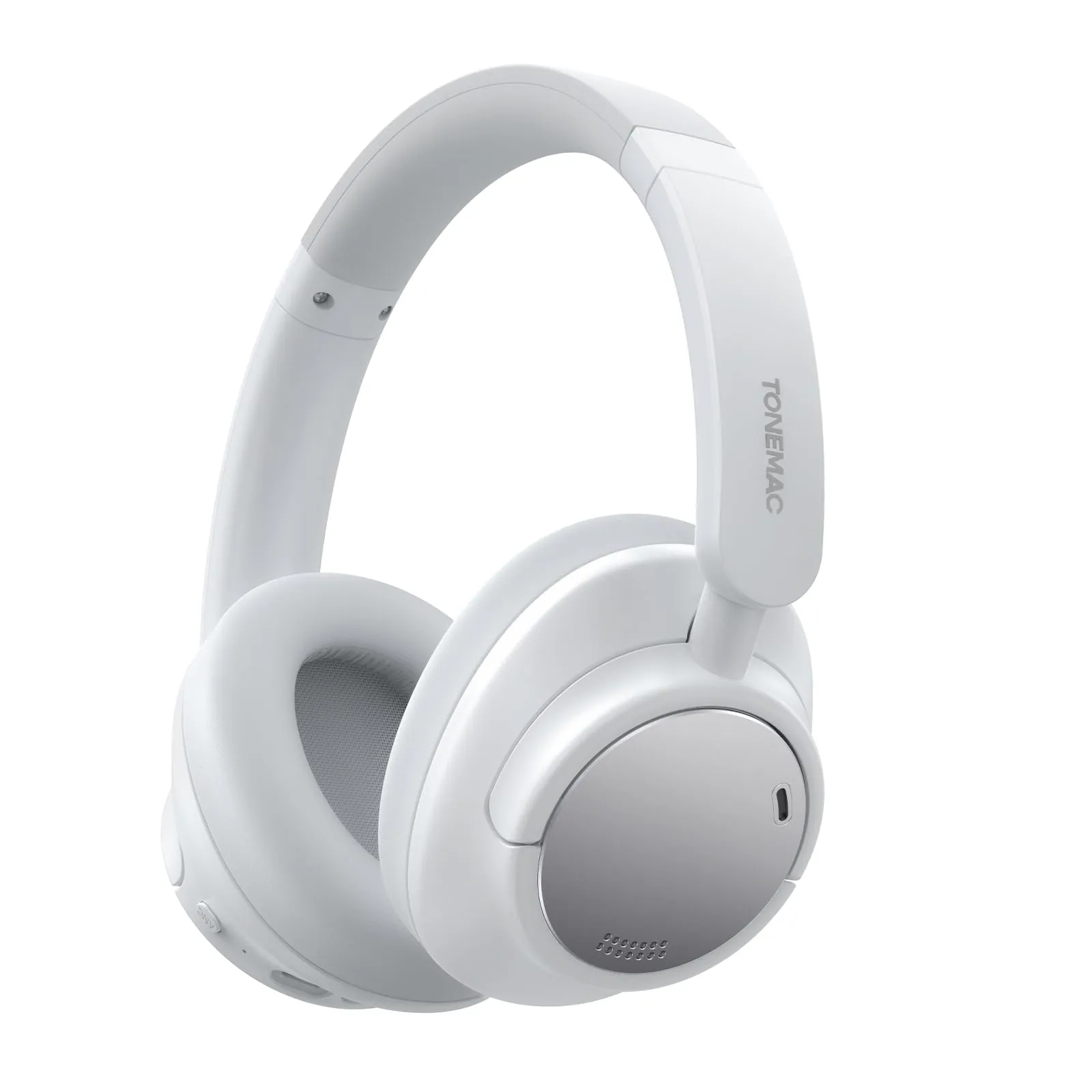 H7Pro Bluetooth Headphones -45dB ANC, 80H Playtime, Deep Bass, 4-Mic Clear Calls, White