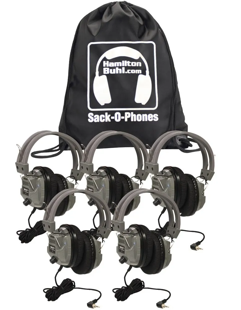 Hamilton Buhl Sack-O-Phones 5 SC7V Deluxe Headphones with Volume Control in Carry Bag