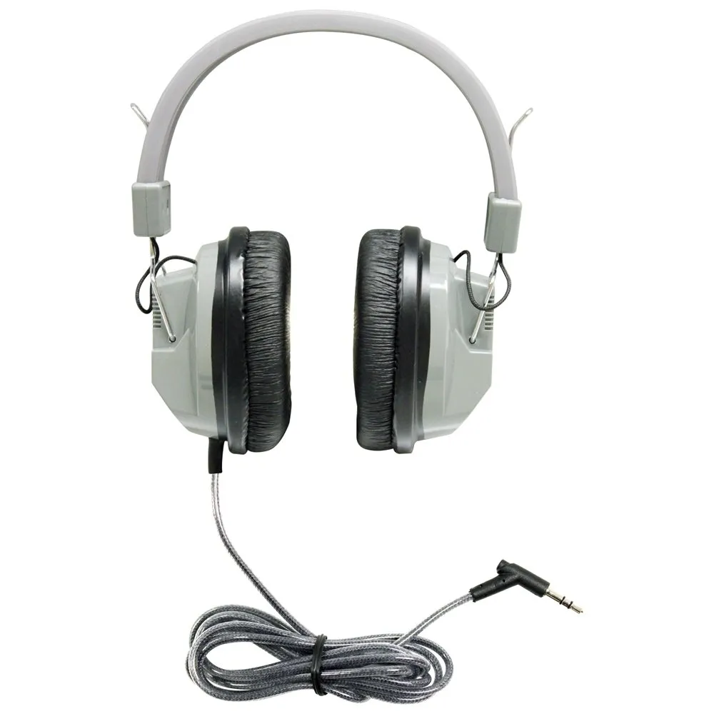 HamiltonBuhl SchoolMate Deluxe Gray Stereo Headphone with 3.5mm Plug - Durable, Noise-Isolating