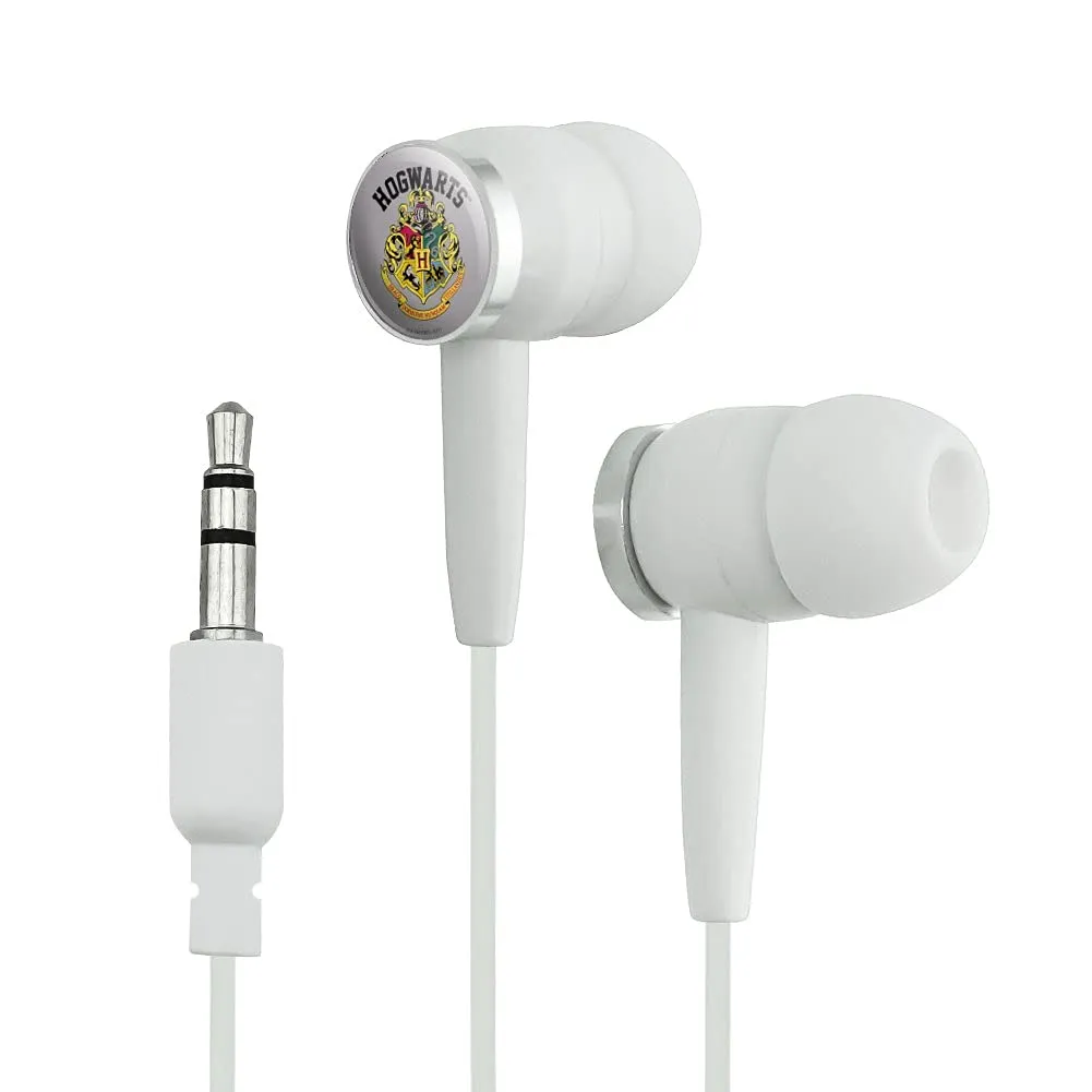 Harry Potter Hogwarts Crest In-Ear Earbud Headphones - Ergonomic Design, Quality Construction