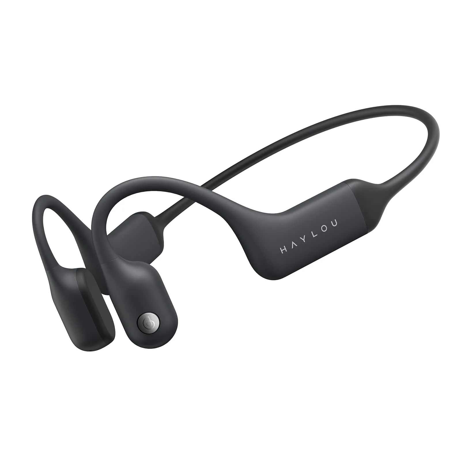 HAYLOU PurFree Open-Ear Bone Conduction Headphones - Bluetooth 5.2, IP67 Waterproof, Bright Black