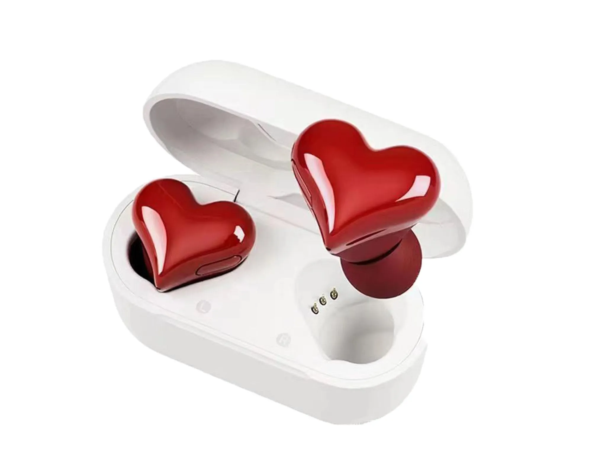 Heart Shaped Bluetooth Earbuds, HiFi Stereo, Waterproof, Noise Cancelling, Long Battery Life