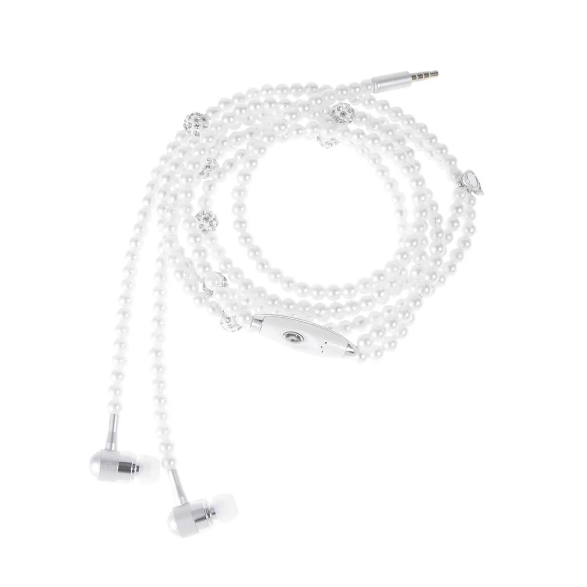 Hemobllo Pearl Necklace Wired Earbuds with Mic, Noise Cancelling, Stereo Sound, 3.5mm Jack