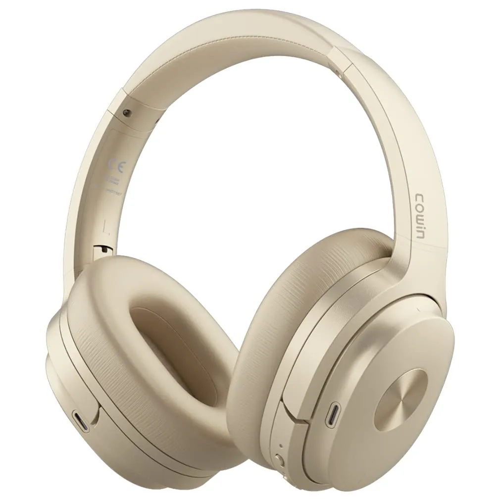 Hi-Fi Stereo Wireless Over-Ear Headphones with ANC, Bluetooth 5.0, Gold, Foldable Design