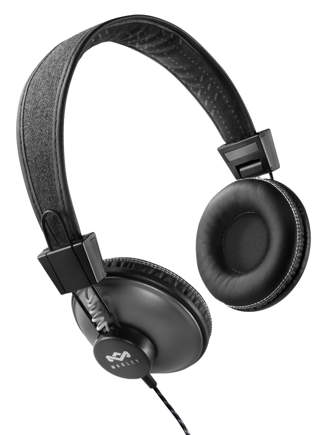 House of Marley Positive Vibration On-Ear Headphones - Microphone, 1-Button Control, Tangle-Free