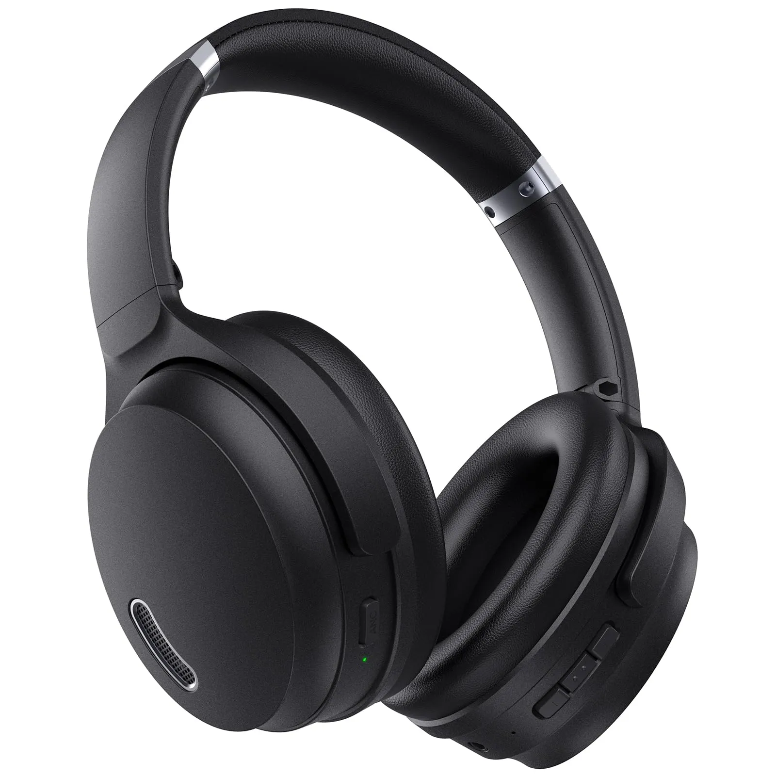 HROEENOI Premium Wireless Bluetooth Over-Ear Headphones, Active Noise Cancelling - Sleek Black