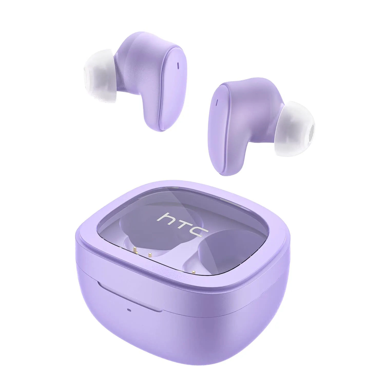 HTC True Wireless Bluetooth Earbuds - Bluetooth 5.3, Purple, 24-Hour Playtime, Touch Control