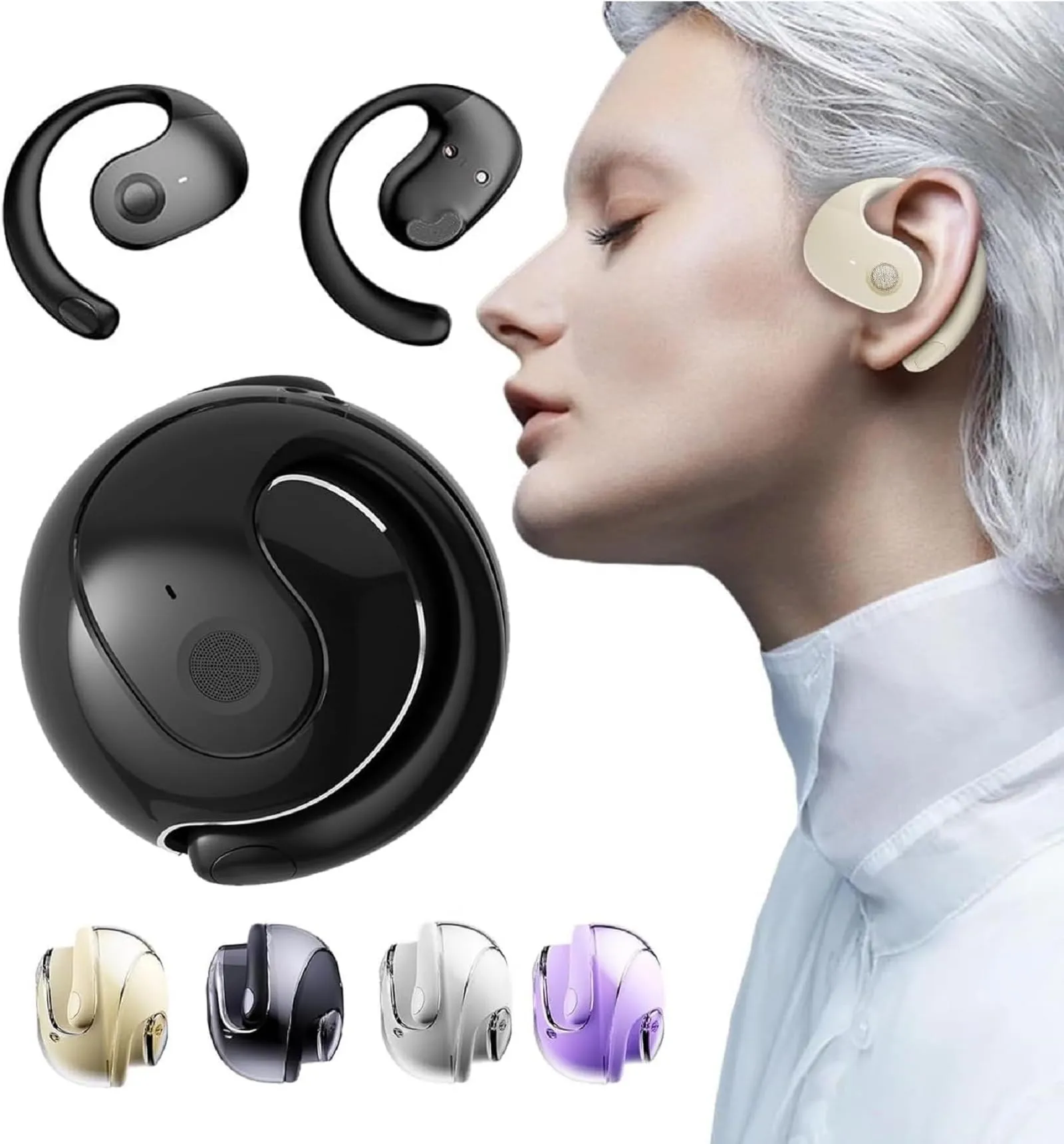 Hy-T26 Wireless Bluetooth Earphone - 48h Playback, IPX4 Waterproof, Noise Reduction, Black