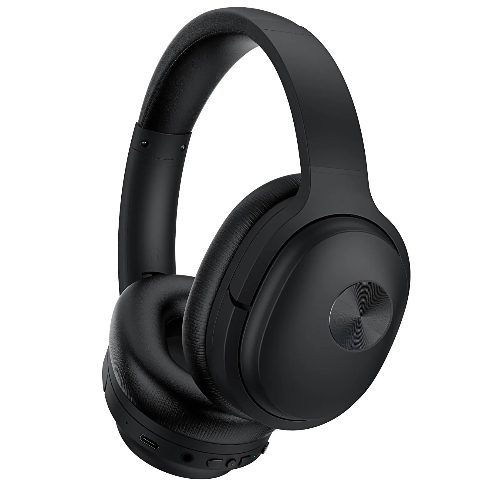 Hybrid Active Noise Cancelling Headphones, Bluetooth 5.2, 30H Playtime, Deep Bass, Carbon Black