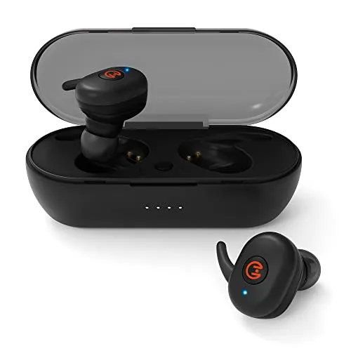 HyperGear True Wireless Earbuds - IPX5 Waterproof, Noise Cancelling Mic, Touch Controls, Black