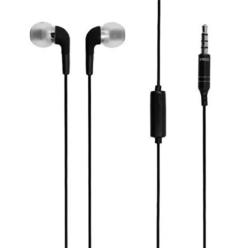 iFrogz Luxe Black Earbuds with Microphone - Deep Bass, Clear Sound, Noise-Isolating Tips