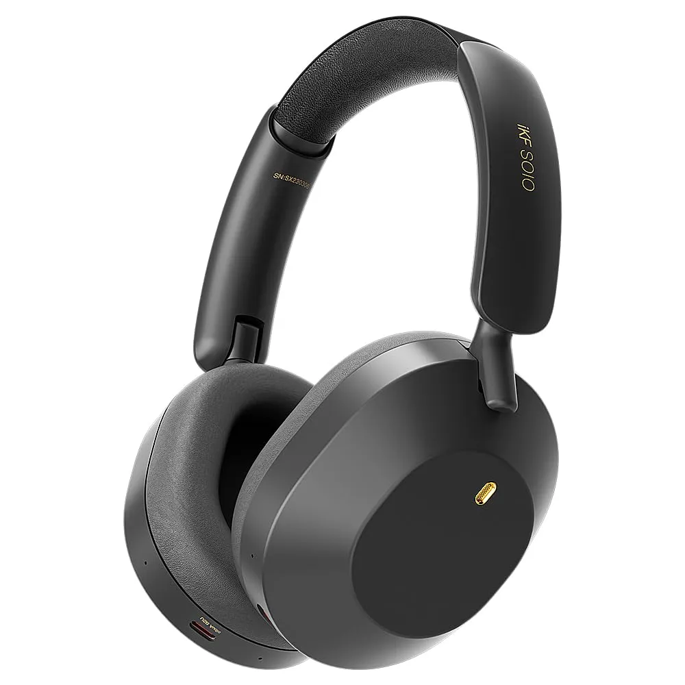 iKF-Solo Wireless Headphones - Bluetooth 5.3, Active Noise Cancelling, 130H Playtime, All-Black