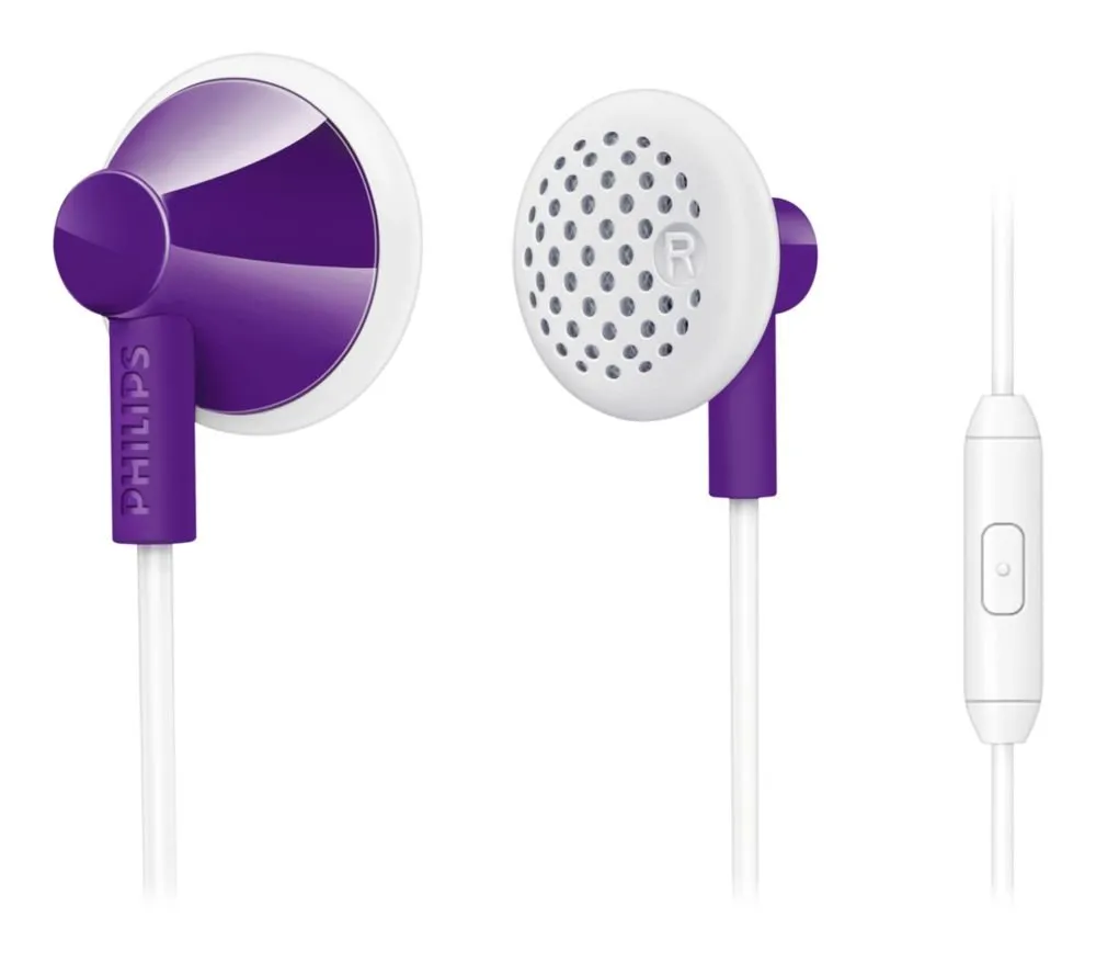 In-Ear Headphones PHILIPS with 15mm Speakers, Bass Beat Vents, Integrated Microphone & Control