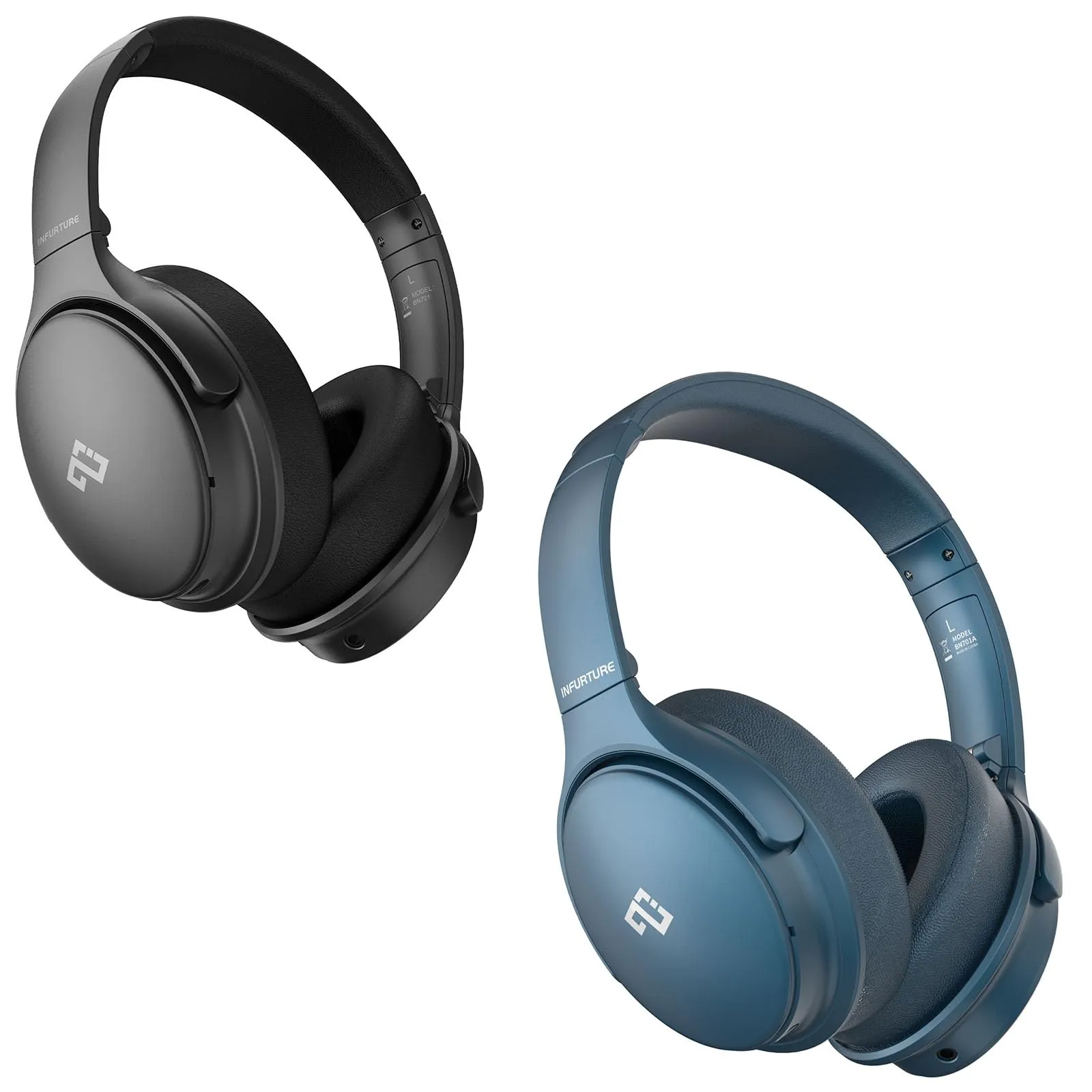 INFURTURE H1 Active Noise Cancelling Headphones - Wireless Bluetooth, Deep Bass, 40H Playtime