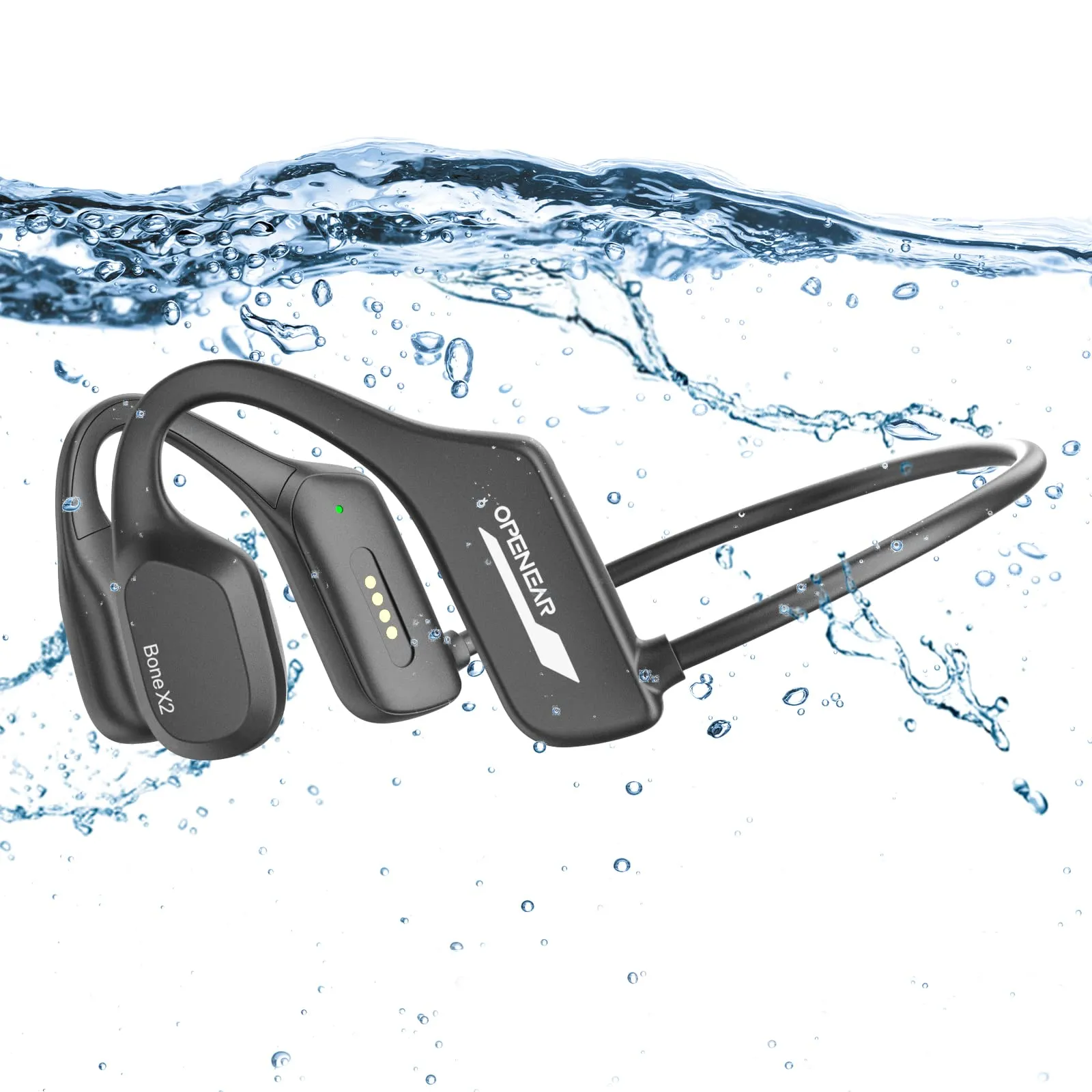 IP68 Waterproof Bone Conduction Swimming Headphones with 32GB MP3 Player, Bluetooth 5.3 Connectivity