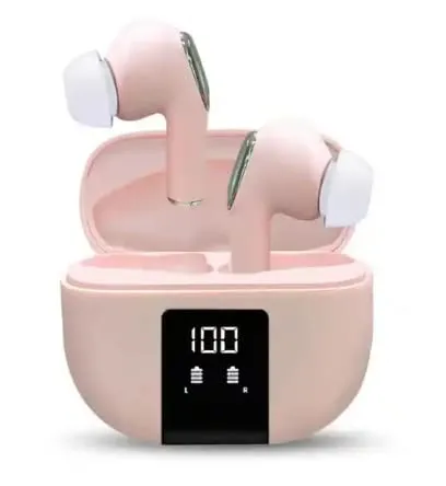 J68 True Wireless Earbuds Bluetooth 5.2, 60H Playback, IPX5 Waterproof, Deep Bass, Pink