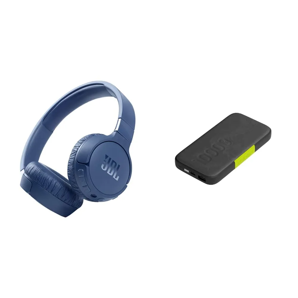 JBL Tune 660NC Wireless On-Ear Headphones Blue & InfinityLab InstantGo 10000mAh Power Bank Black