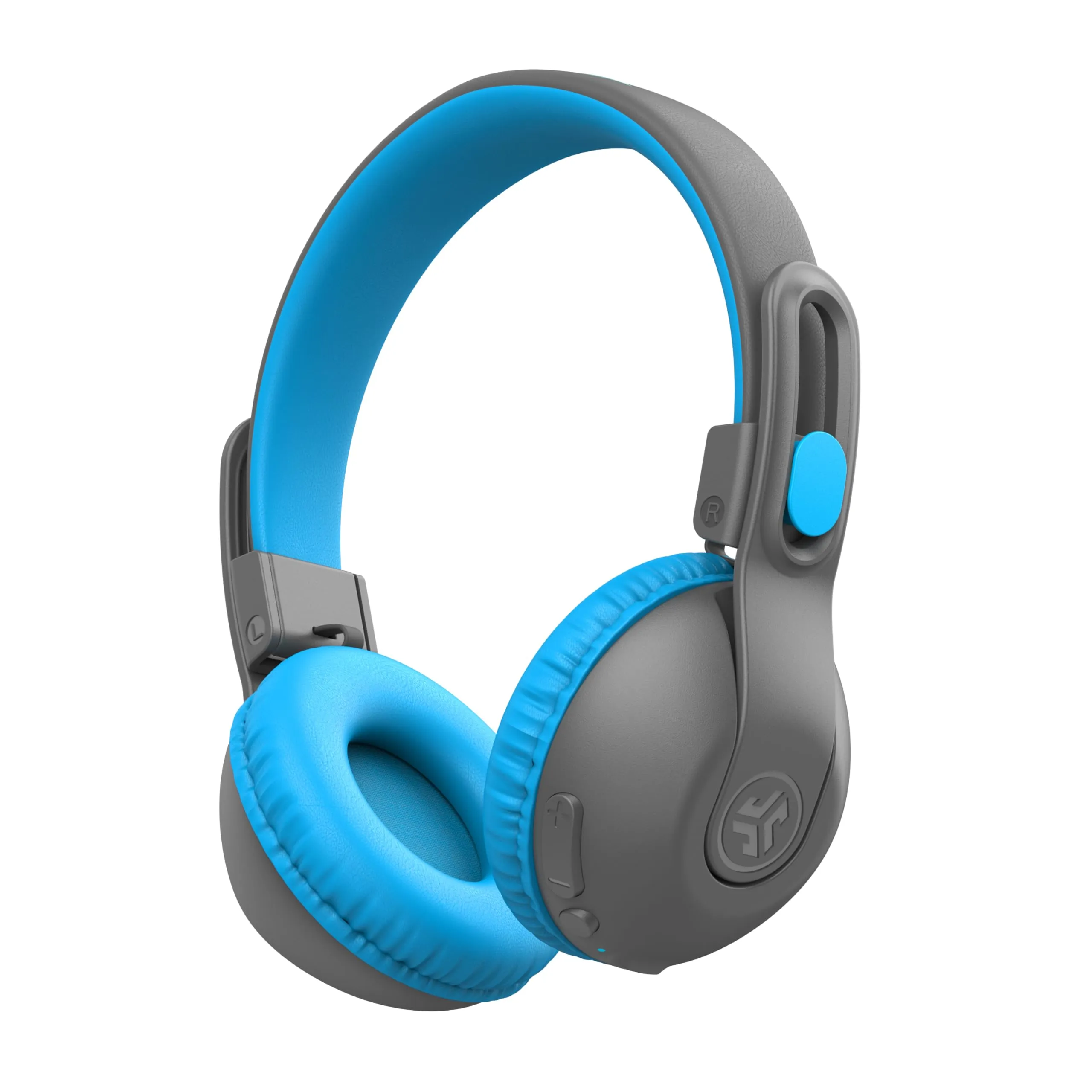 JLab JBuddies Studio 2 Wireless/Wired Kids Headphones Grey/Blue with 65+ Hour Battery Life