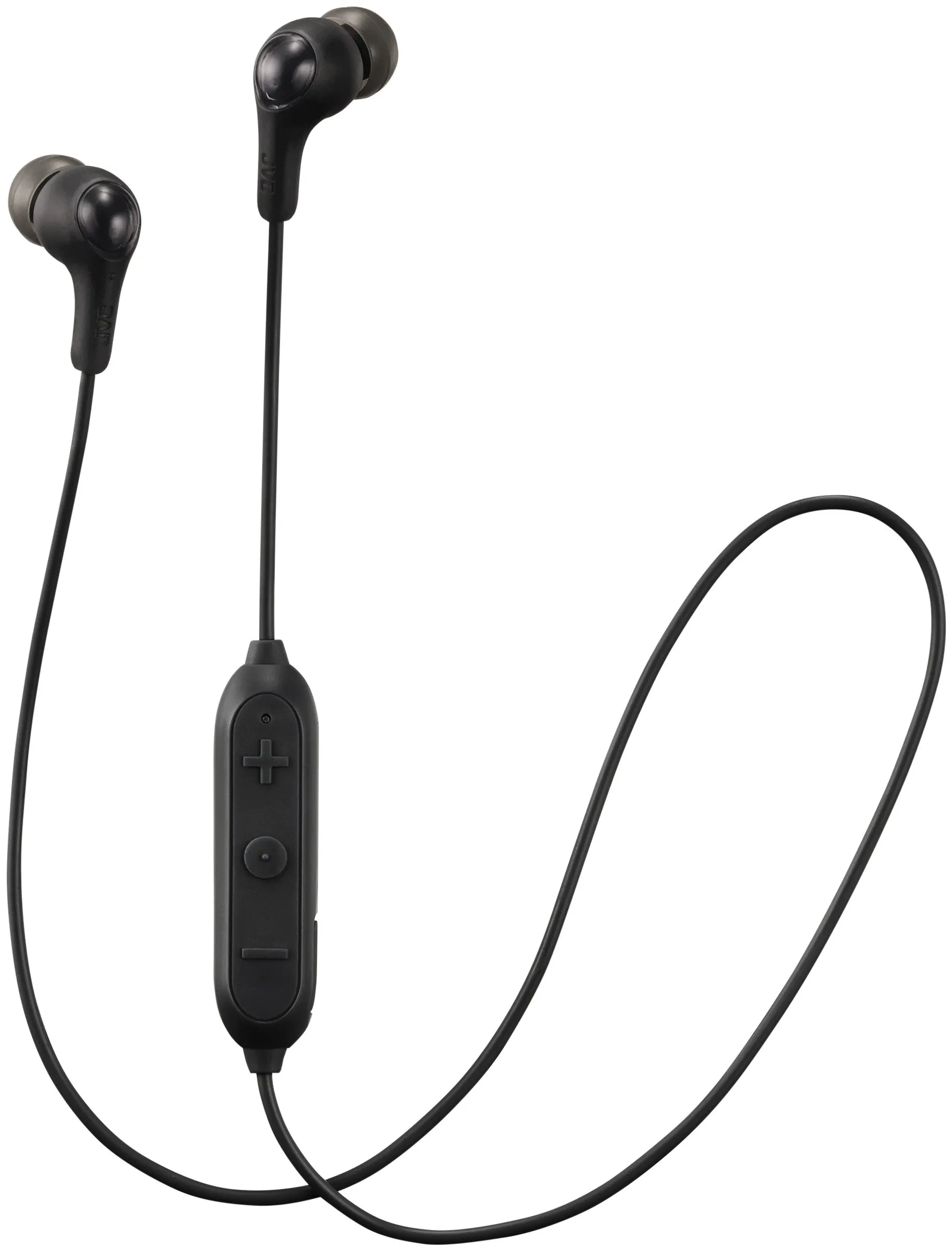 JVC Soft Wireless Earbud with Stayfit Tips, Remote and Mic, Bluetooth Black (HA-FX9BTB)