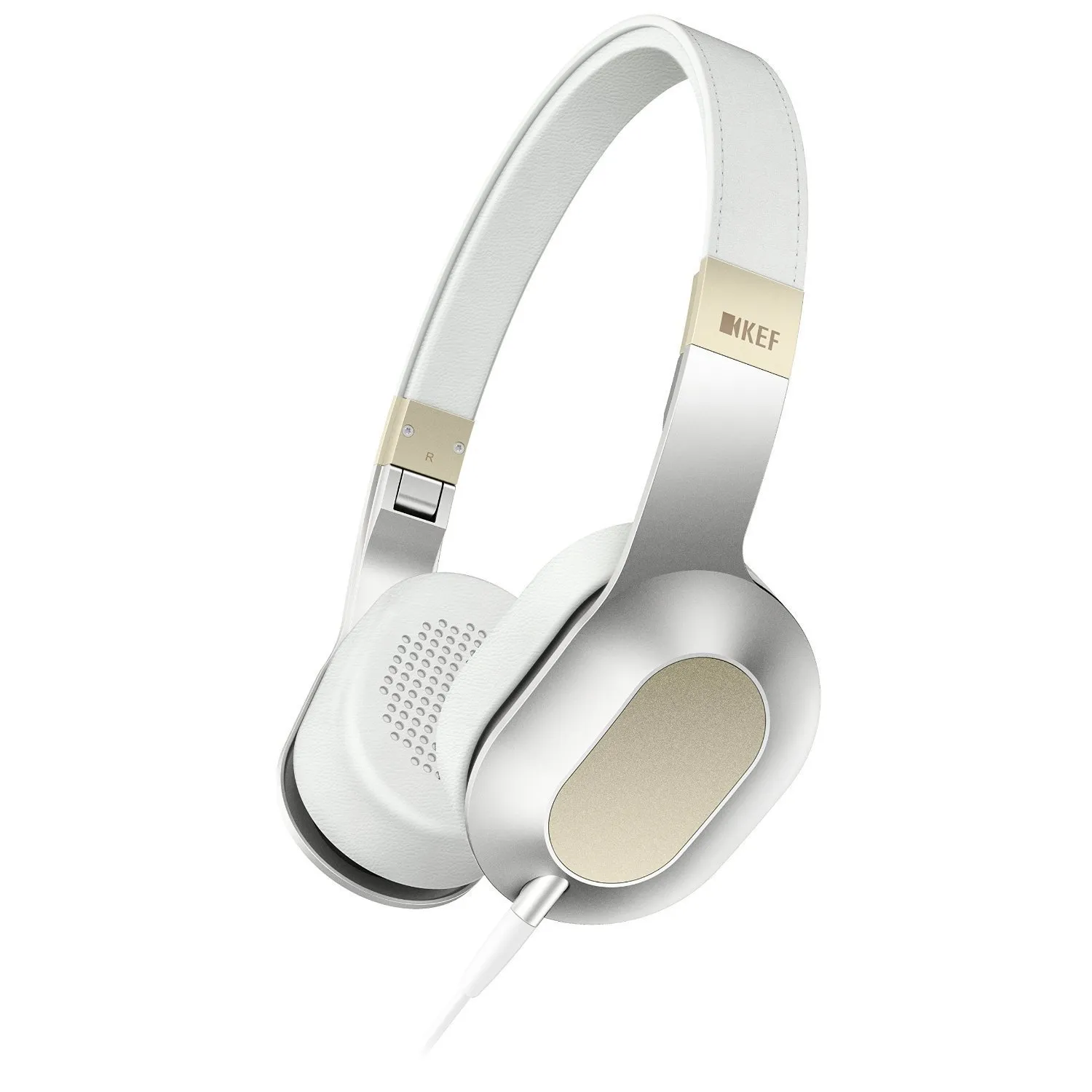 KEF M400 Hi-Fi On-Ear Headphones - Champagne White, Ultra-Light, Noise-Isolating Comfort