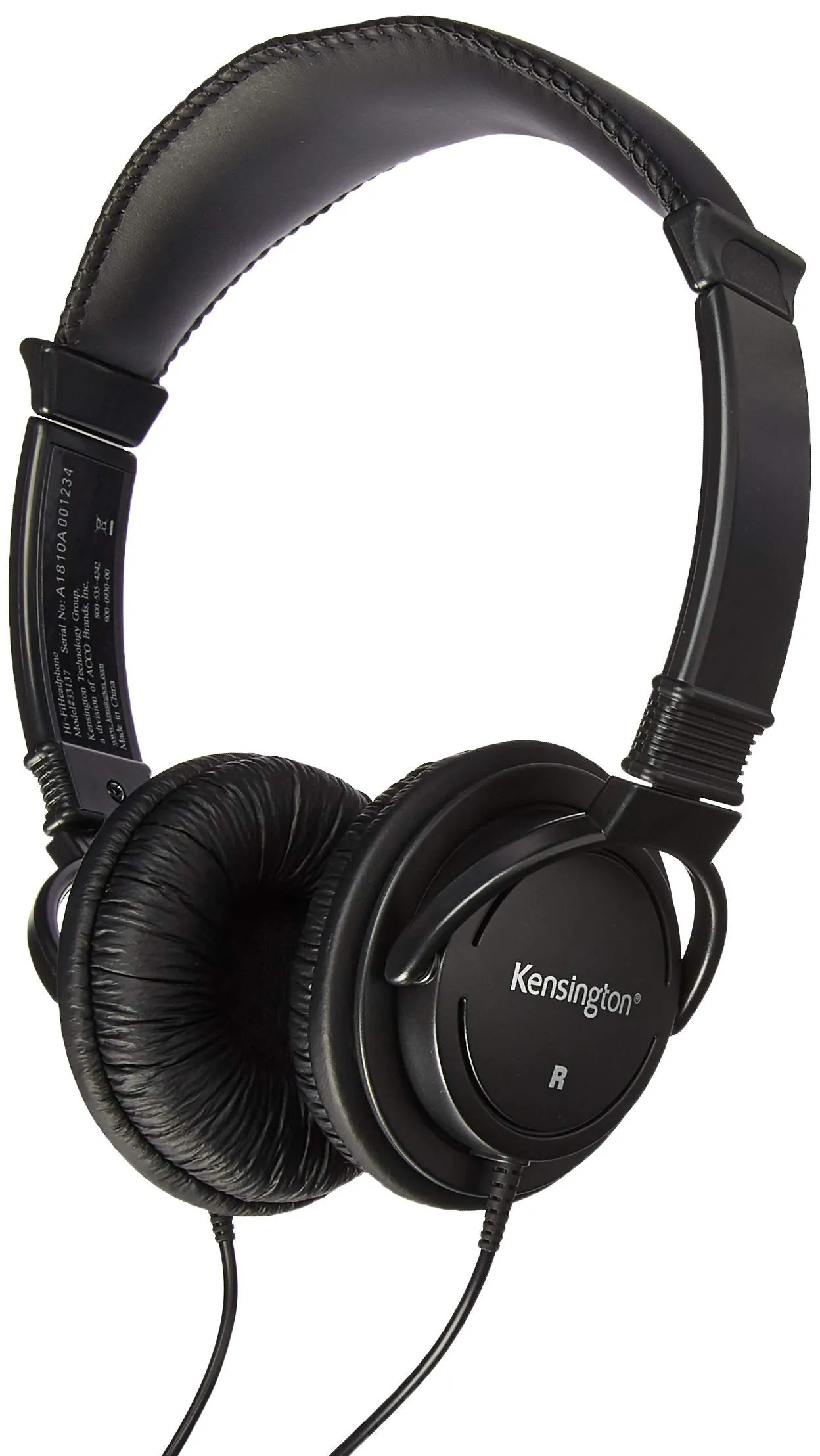 Kensington Hi-Fi Headphones with Plush Sealed Earpads, Black - Exceptional Sound Quality