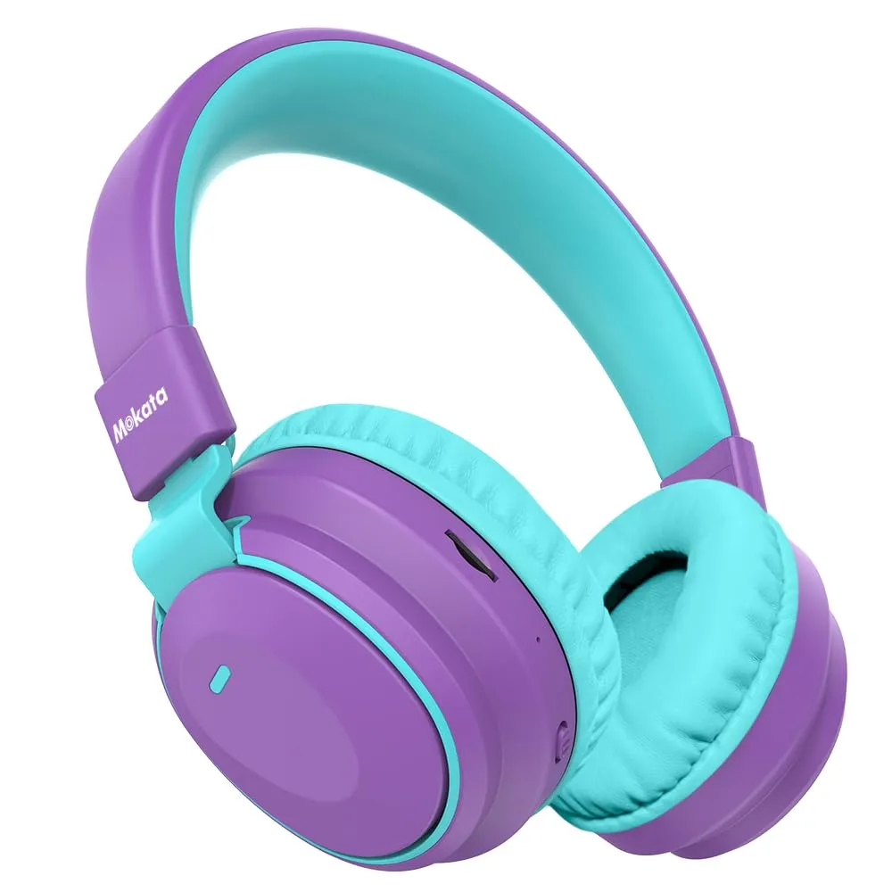 Kids Bluetooth Headphones 5.3 - 60H Playtime, 85/110dB Volume Limit, Foldable, Purple