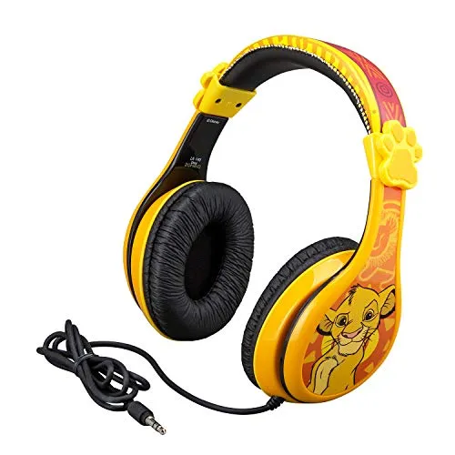 Kids Lion King Headphones - Adjustable Stereo, Tangle-Free 3.5mm Jack, Parental Volume Control