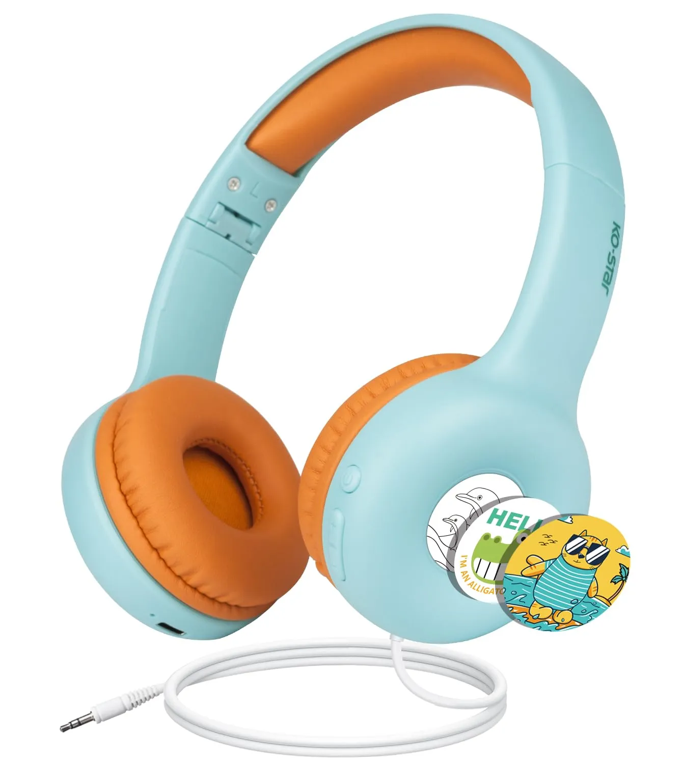 Kids Wireless Bluetooth Headphones for Toddlers, Foldable Green Headphones with Microphone