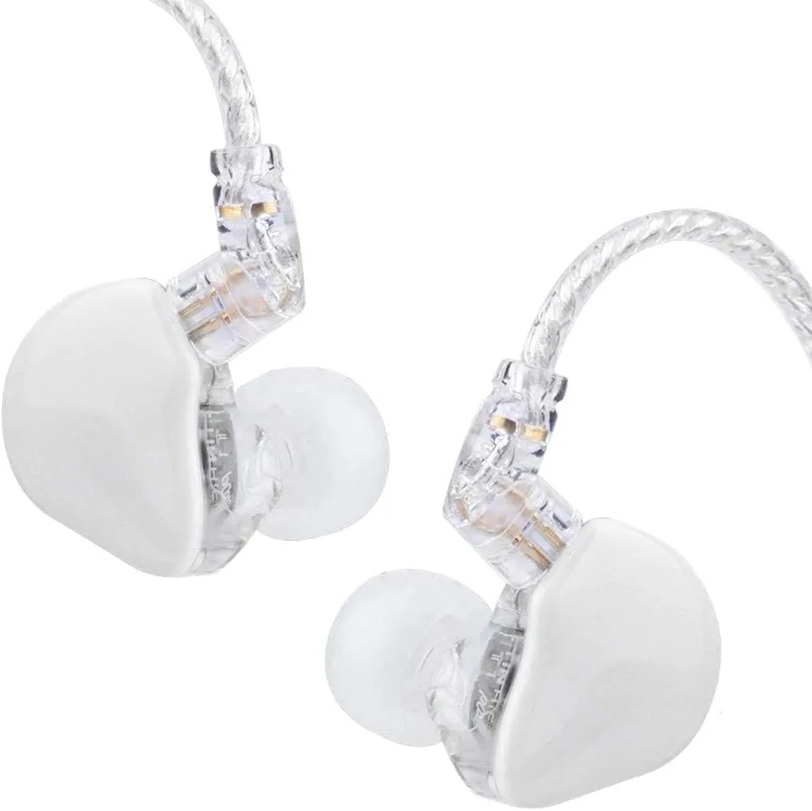 Kinboofi T1 Plus Beryllium-Coated Driver HiFi In-Ear Earphones - Lightweight, Detachable Cable, White