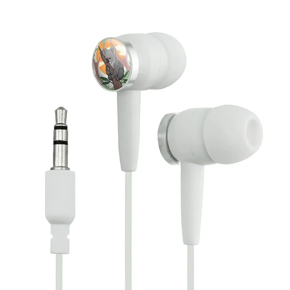 Koala Resting on Eucalyptus Tree In-Ear Earbud Headphones - Lightweight & Durable Design