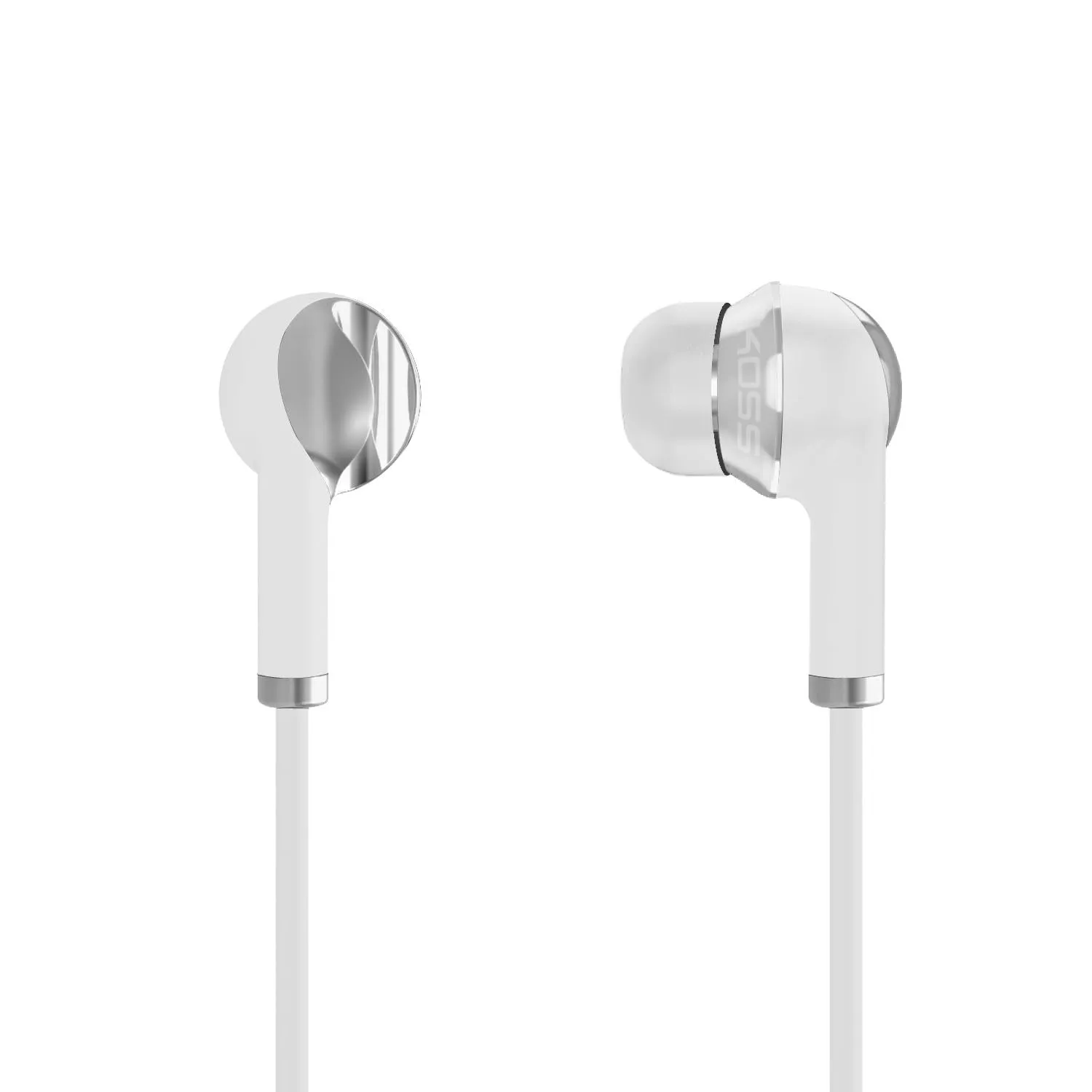 Koss iL100W Noise Isolating In-Ear Headphones, White, Interlocking Design, 3.5mm Plug