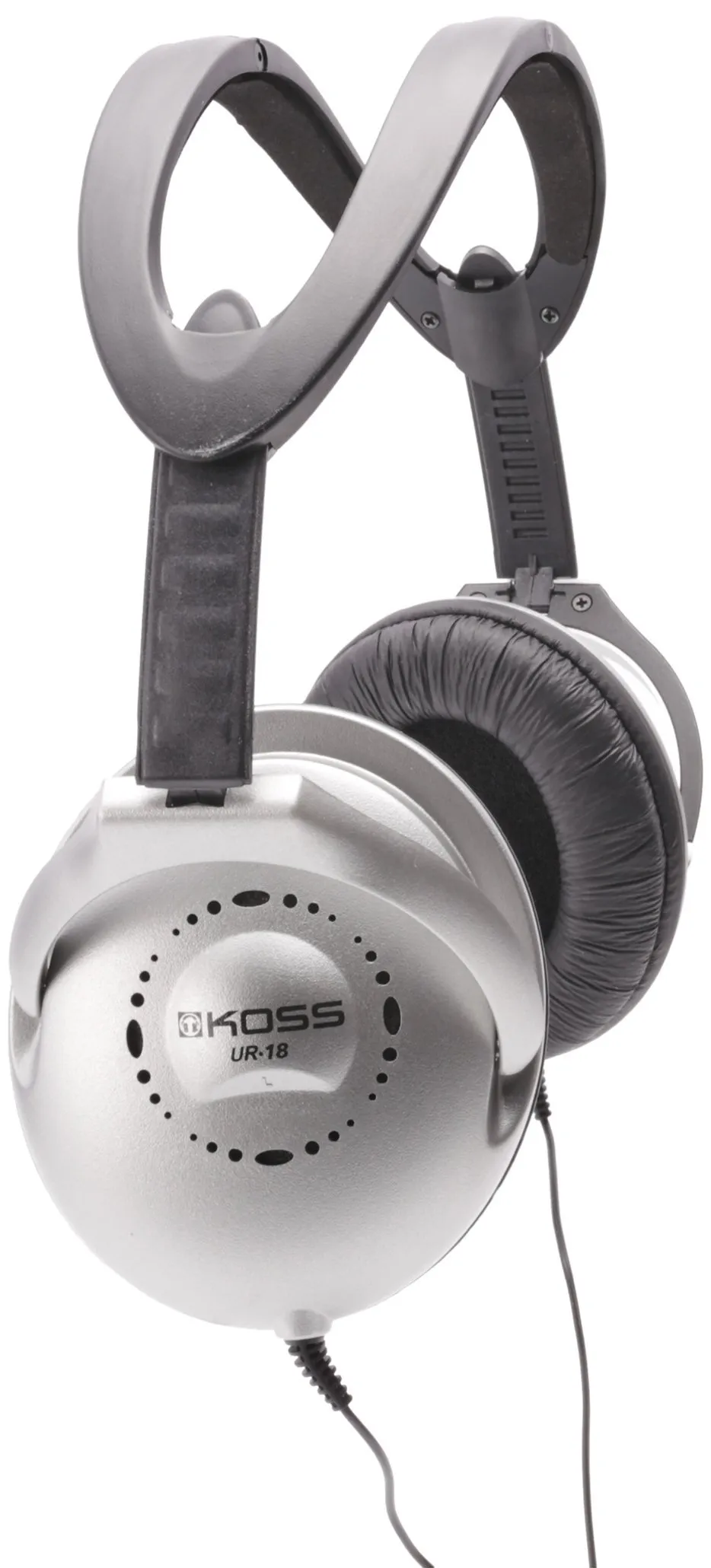 Koss UR18 Collapsible Home Headphones, Silver Finish, 3.5mm Jack, Lightweight & Compact