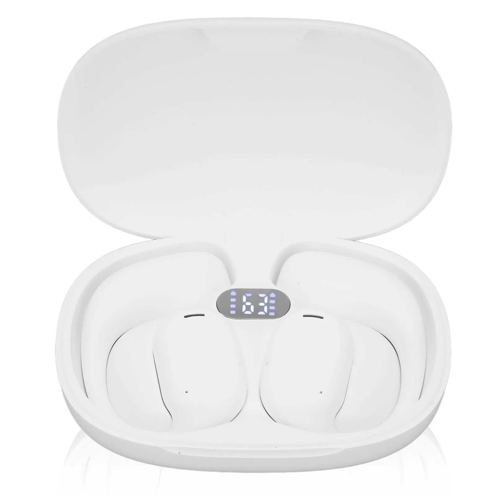 Language Translator Earbuds - Real-Time Translation, 144 Languages, Bluetooth, Digital Display (White)