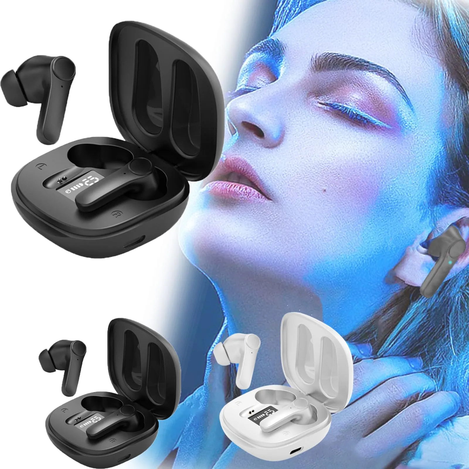 Lenskey All-in-One Translation Earbuds - Black, 144 Languages & Accents Real-Time Translation Pods