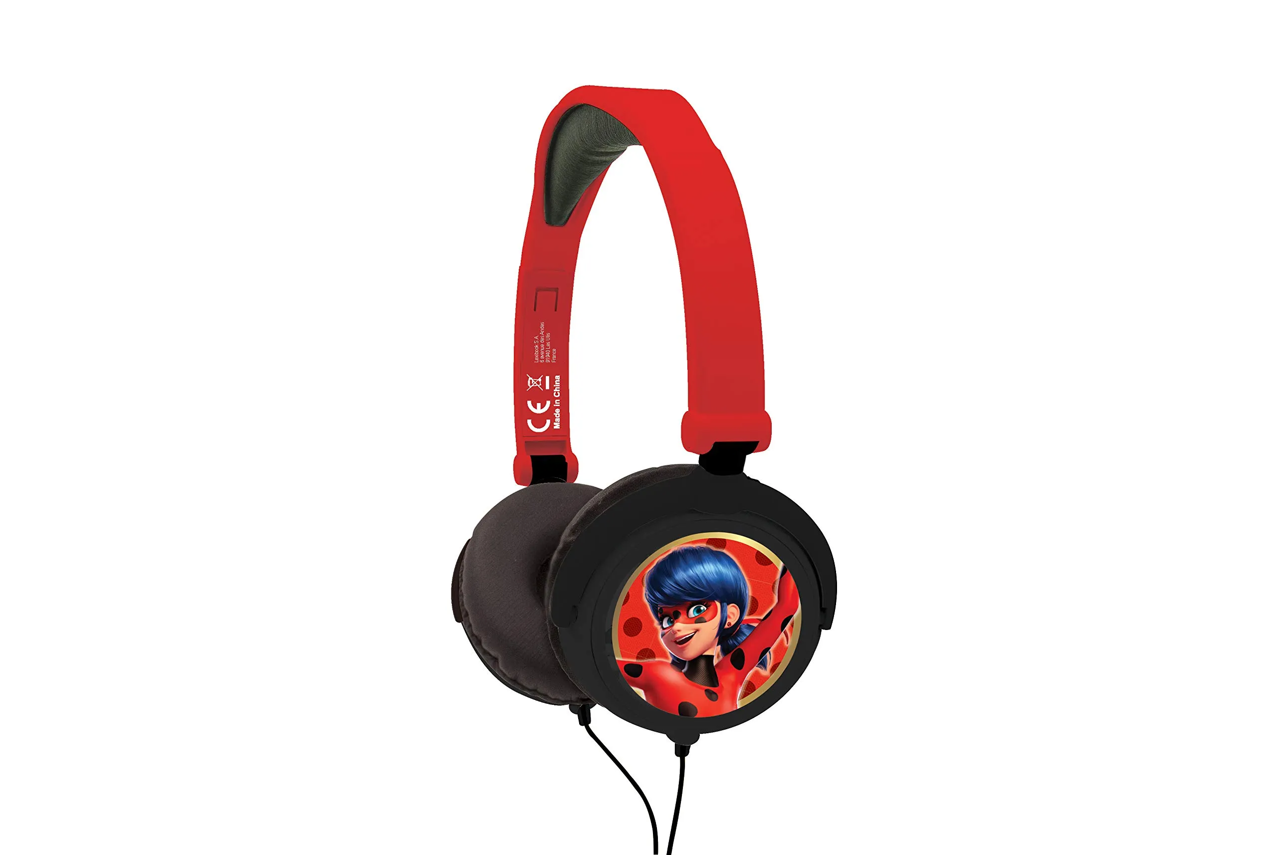 LEXiBOOK Miraculous LadyBug Tikki Red Headphones - Safe Volume, Foldable, Adjustable, Lightweight